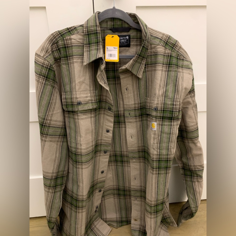 NWT Carhartt Green Plaid Shirt